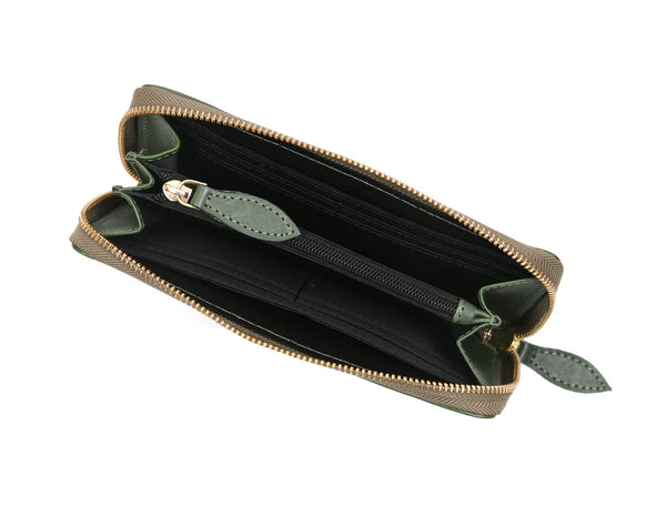 Vintage Full - Grain Leather Zip Wallet | Compact Travel Wallet for Men & Women - Aaron Leather Goods