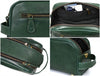 Omaha Leather Toiletry Bag - Pine Green - Aaron Leather Goods