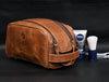 Omaha Leather Toiletry Bag - Copper Brown - Aaron Leather Goods