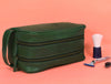 Tampa Leather Toiletry Bag - Fossil Green - Aaron Leather Goods