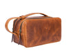 Manresa Leather Toiletry Bag - Caramel Brown - Aaron Leather Goods