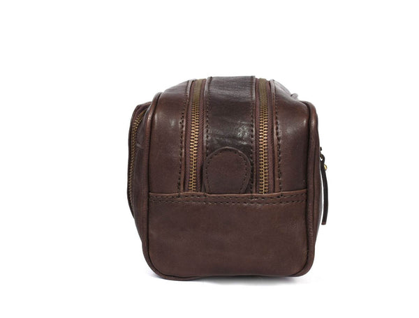 Artisan Walnut Leather Toiletry Bag - Aaron Leather Goods