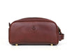 Omaha Leather Toiletry Bag - Pecan Brown - Aaron Leather Goods