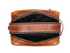 Tampa Leather Toiletry Bag - Caramel Brown - Aaron Leather Goods