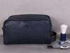 Tampa Leather Toiletry Bag - Navy Blue - Aaron Leather Goods