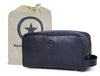 Tampa Leather Toiletry Bag - Navy Blue - Aaron Leather Goods