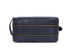 Tampa Leather Toiletry Bag - Navy Blue - Aaron Leather Goods
