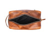 Vacone Leather Toiletry Bag - Caramel Brown - Aaron Leather Goods