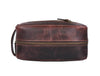 Vacone Leather Toiletry Bag - Walnut Brown - Aaron Leather Goods
