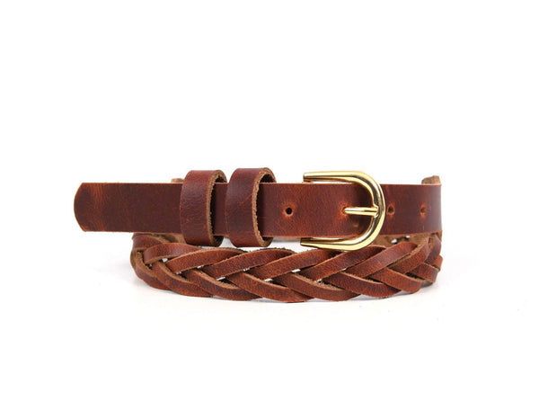 Decatur Leather Belt - Brown - Aaron Leather Goods