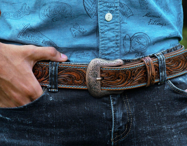 Chandler Leather Belt - Camel - Aaron Leather Goods
