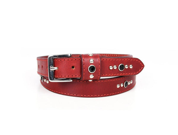 Winslow Leather Belt - Red - Aaron Leather Goods