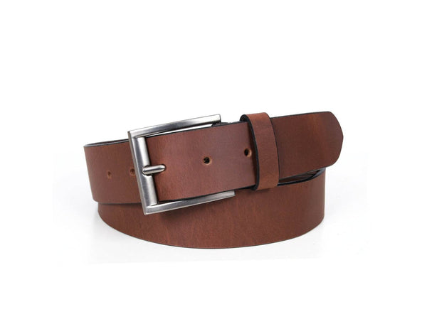 Harrison Leather Belt - Brown - Aaron Leather Goods