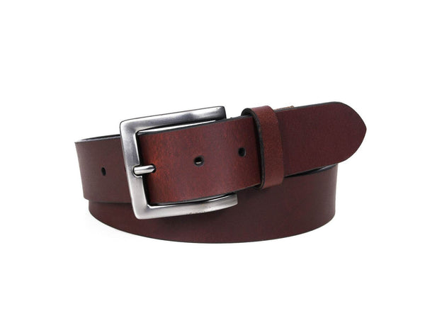 Harrison Leather Belt - Walnut Brown - Aaron Leather Goods