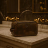 Vacone Leather Toiletry Bag - Walnut Brown - Aaron Leather Goods