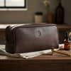 Tampa Leather Toiletry Bag - Hickory Brown - Aaron Leather Goods