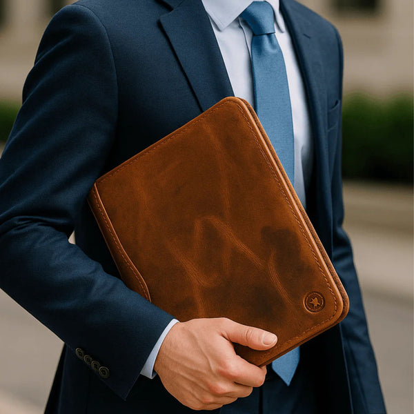 Asturias Leather Organizer - Caramel Brown - Aaron Leather Goods
